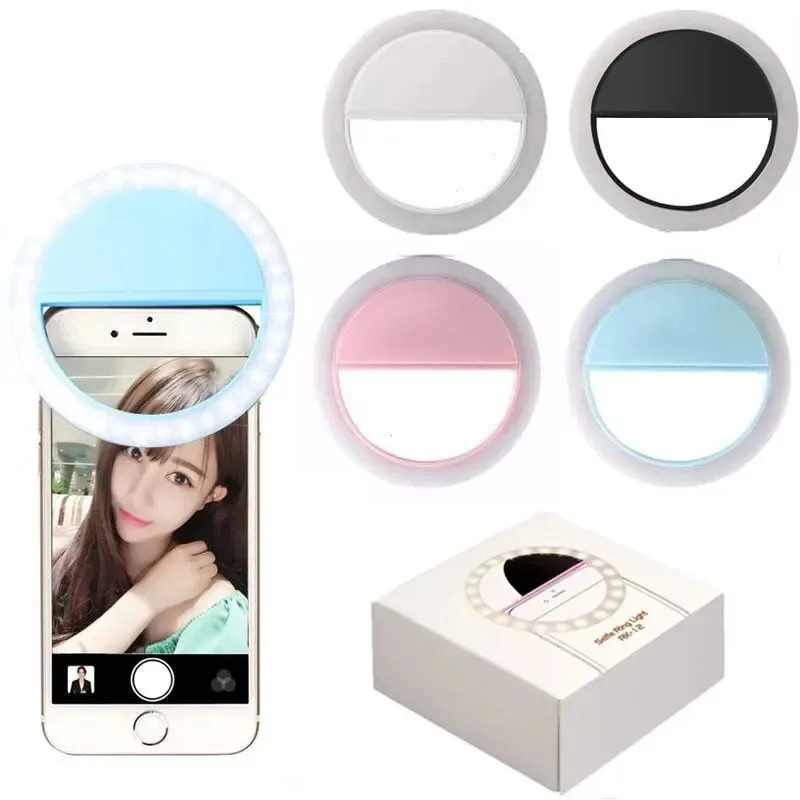 Photography Lighting Professional - Clip-On LED Selfie Ring Light, Adjustable