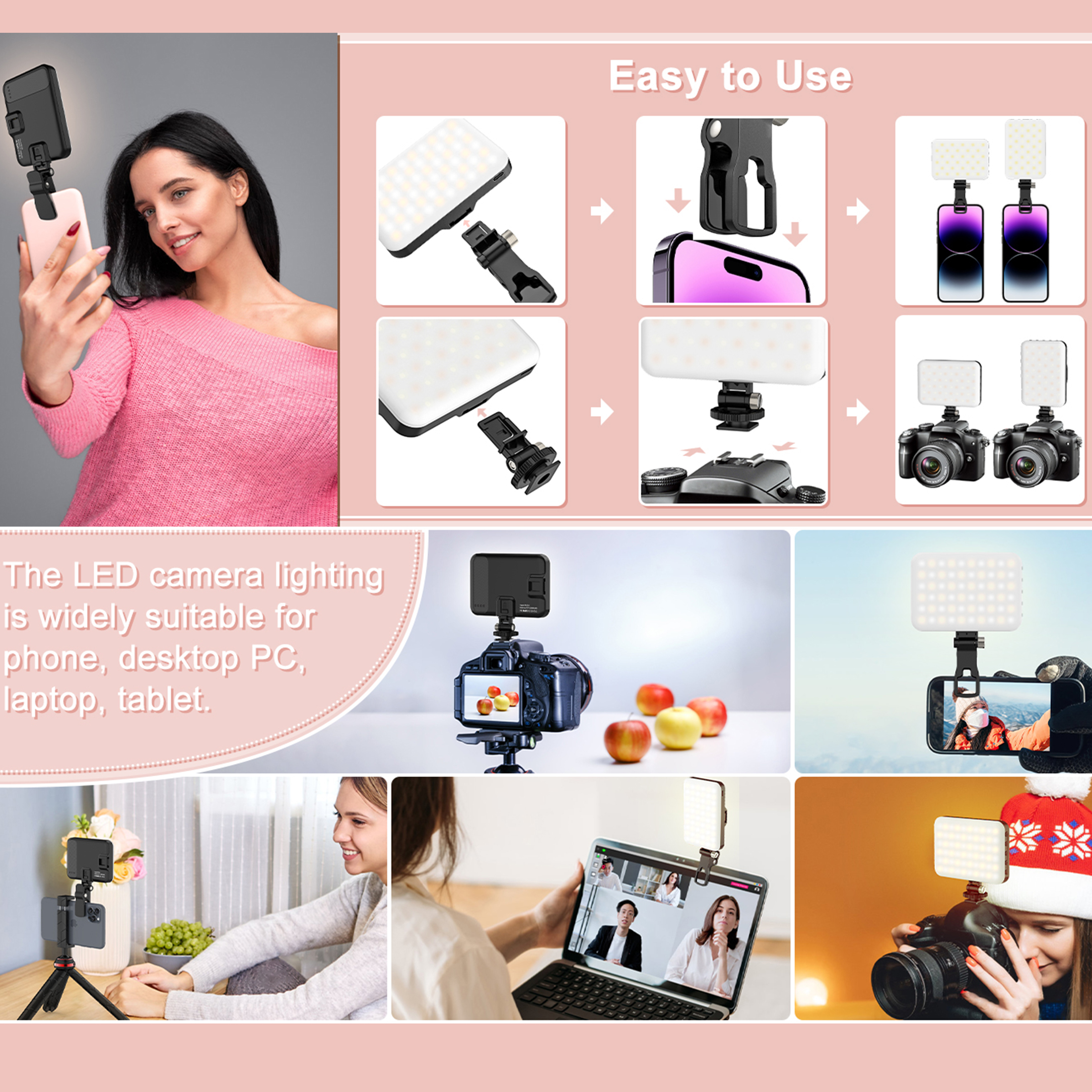 LED Selfie Light 60 High Power - Photography Lighting Professional avis et prix