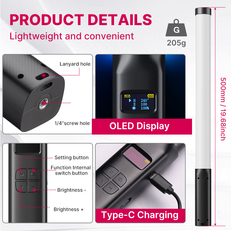 Ulanzi VL119 Handheld RGB Colo - Photography Lighting Uk avis et prix