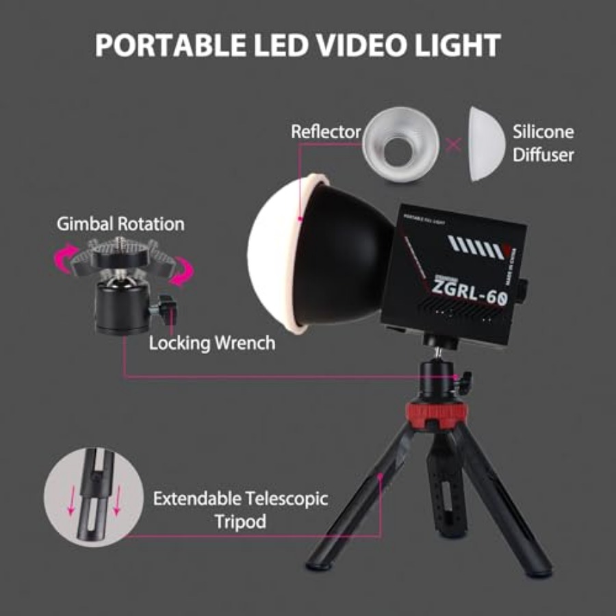 60W COB LED Video Light Handhe - Photography Lighting Color avis et prix