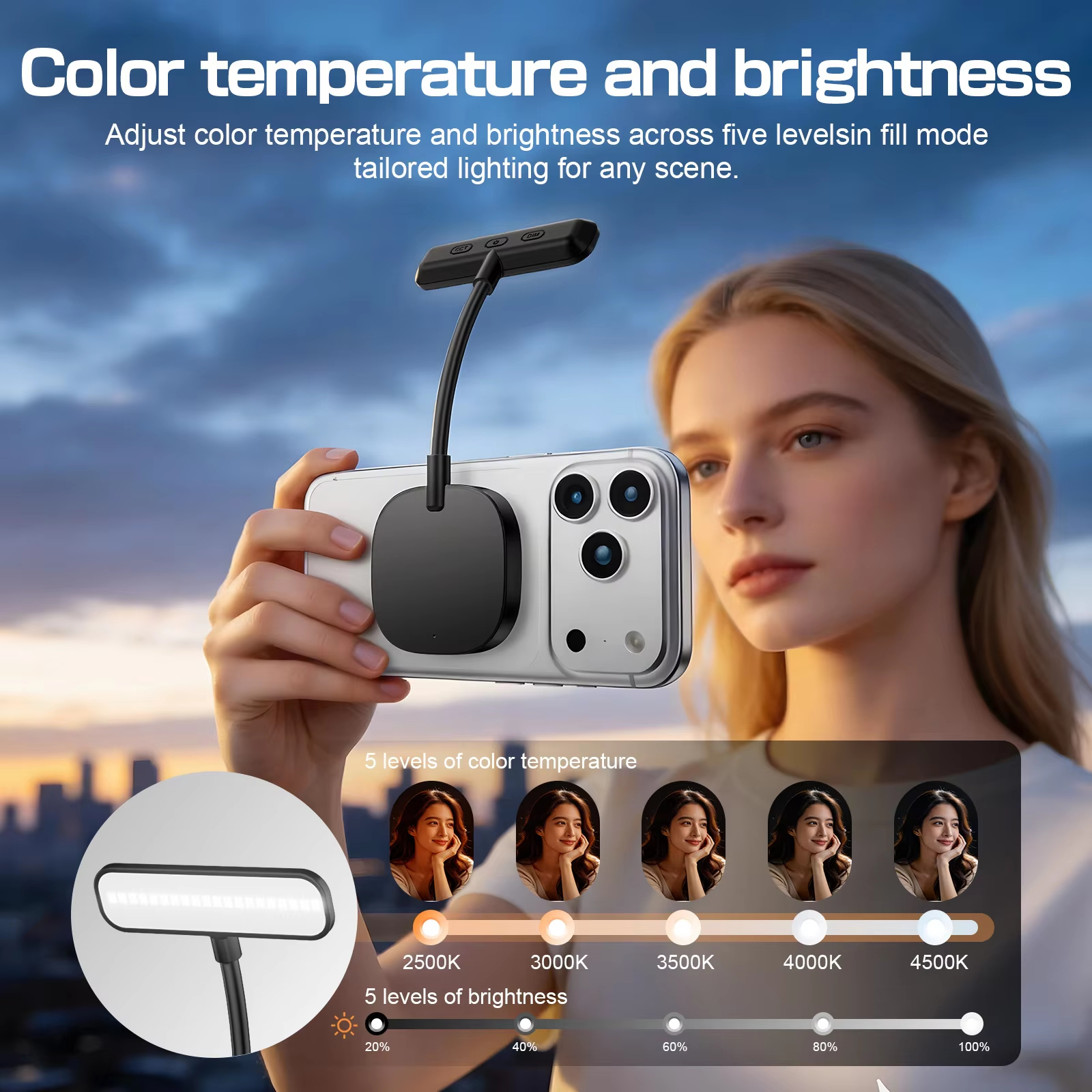 Magnetic Mobile Phone Fill Lig - Photography Lighting Color avis et prix
