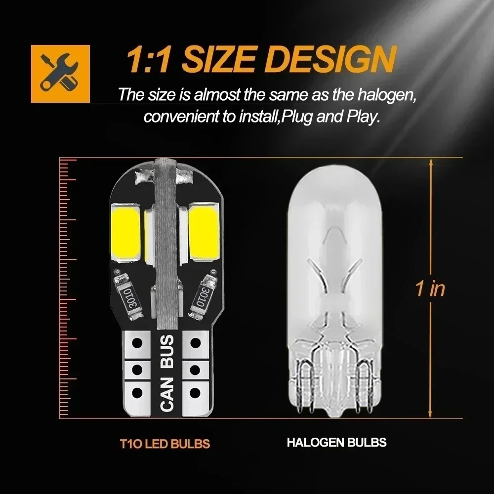 10/20PCS W5W T10 LED Bulbs Can - Interior Photography Lighting avis et prix
