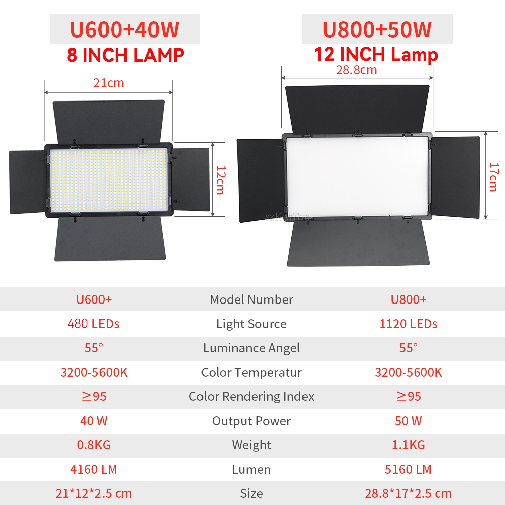 U800 U600 LED Photo Studio Vid - Photography Lighting Uk avis et prix